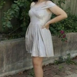 B Smart Champagne Shimmer Party Dress Juniors Sz L 11-13